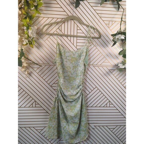 SABO SKIRT Women's SWAY DRESS Floral Green Cut Out Sides Size SMall READ - Picture 2 of 9